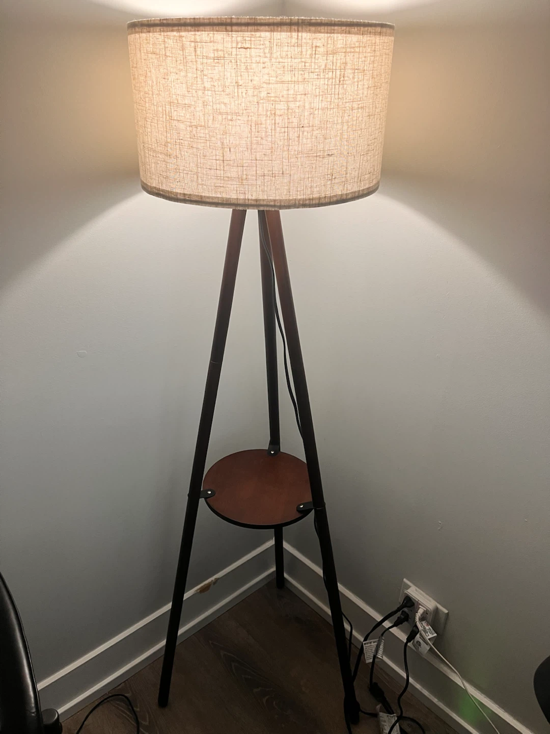 Tripod Floor Lamp with Shelf