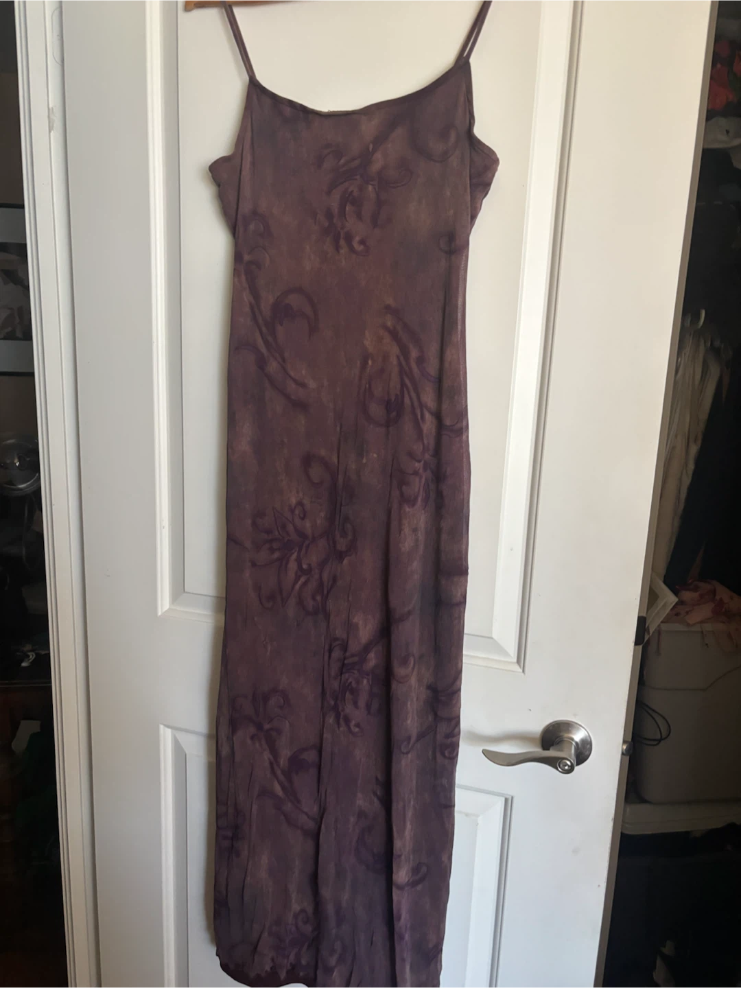 Purple Floral Maxi Dress, size L