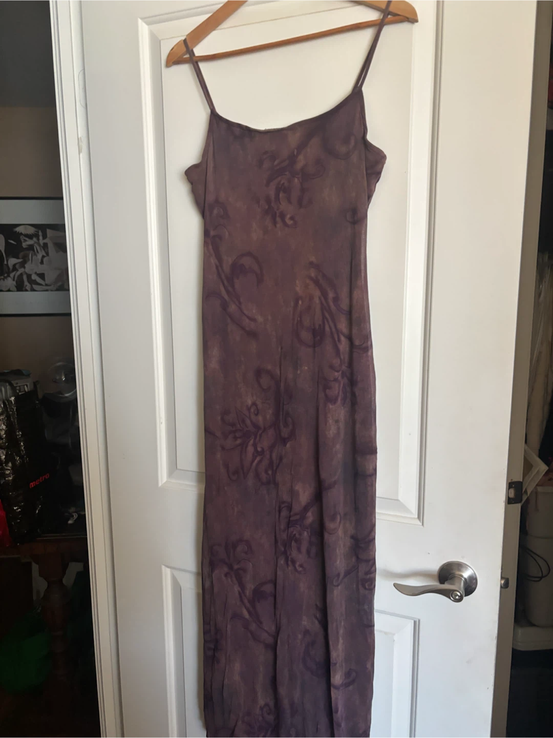 Purple Floral Maxi Dress, size L - photo 2