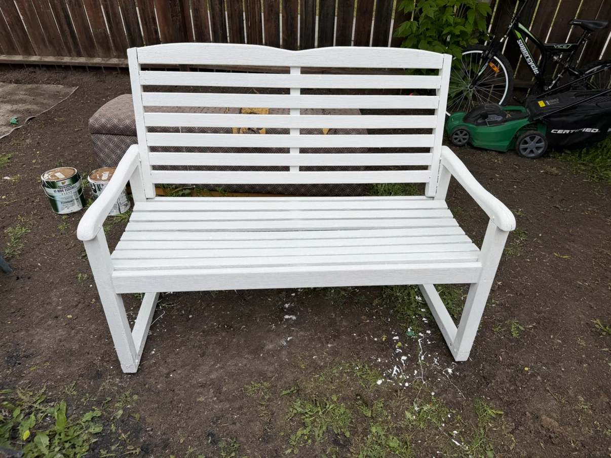 White Outdoor Bench