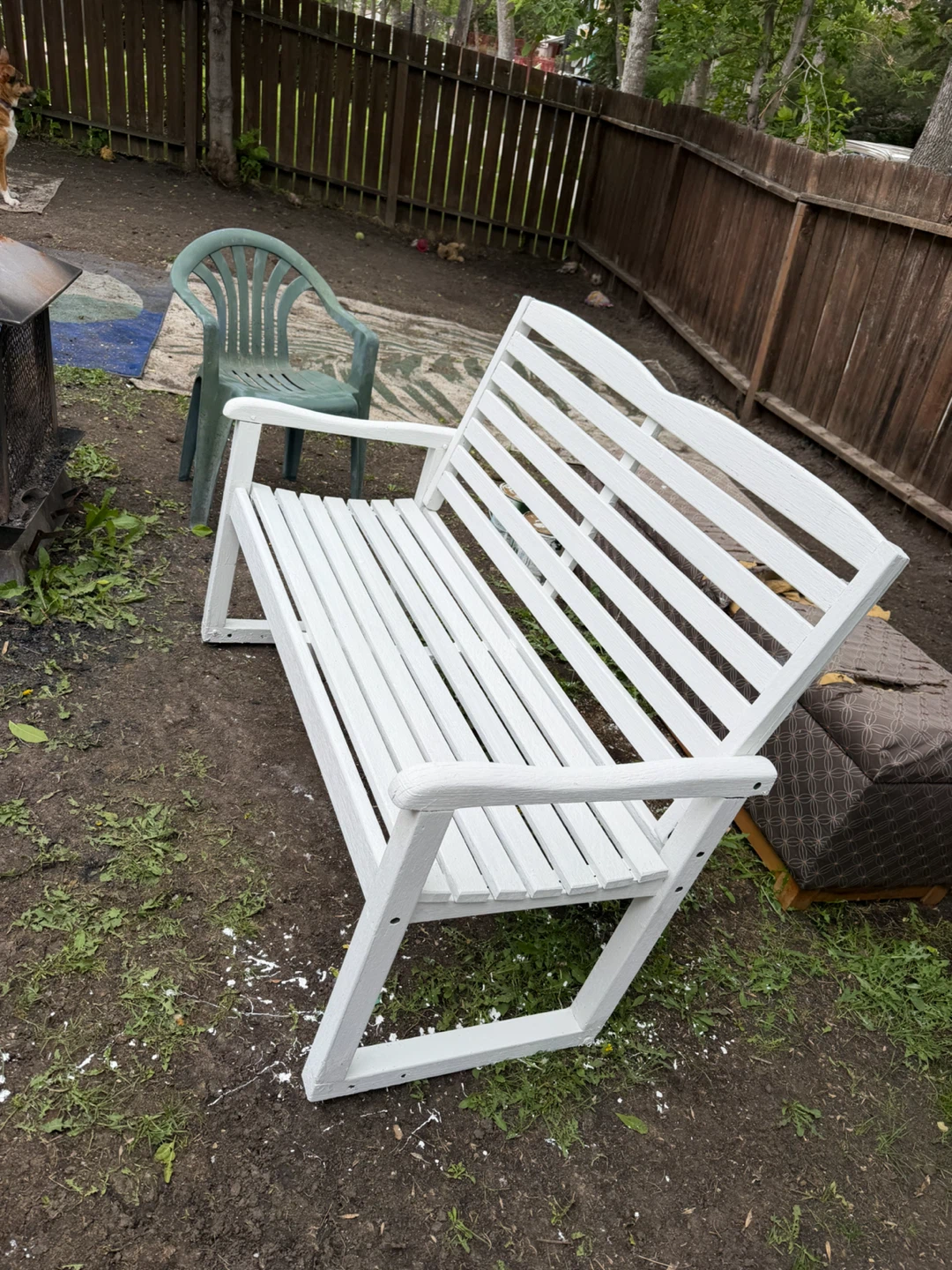 White Outdoor Bench - photo 2