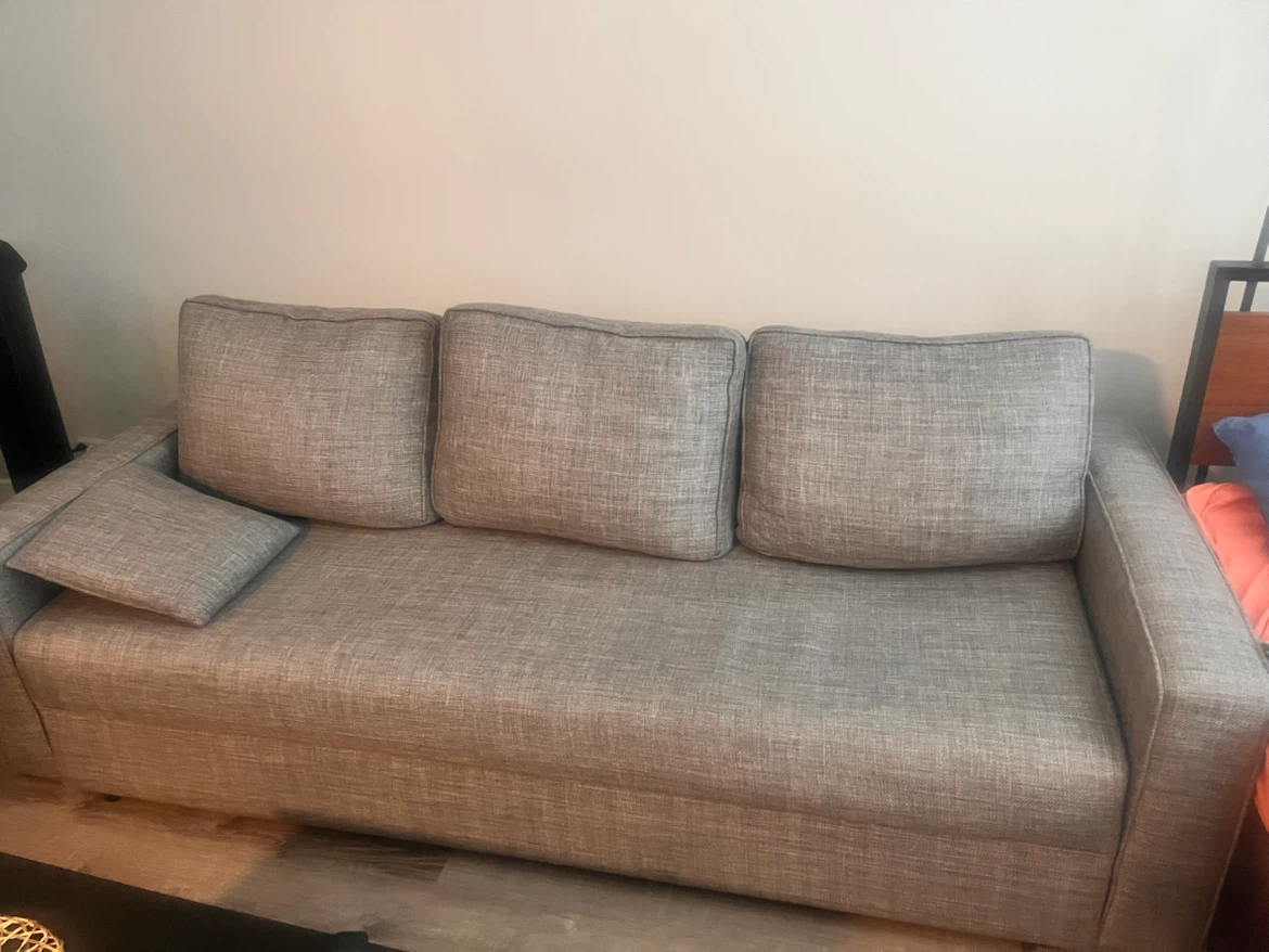 Gray Queen Sleeper Sofa with storage