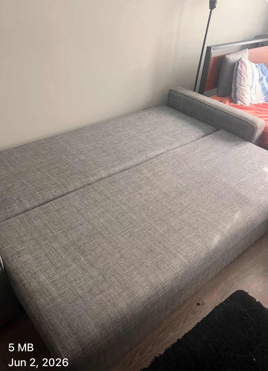 Gray Queen Sleeper Sofa with storage - photo 3