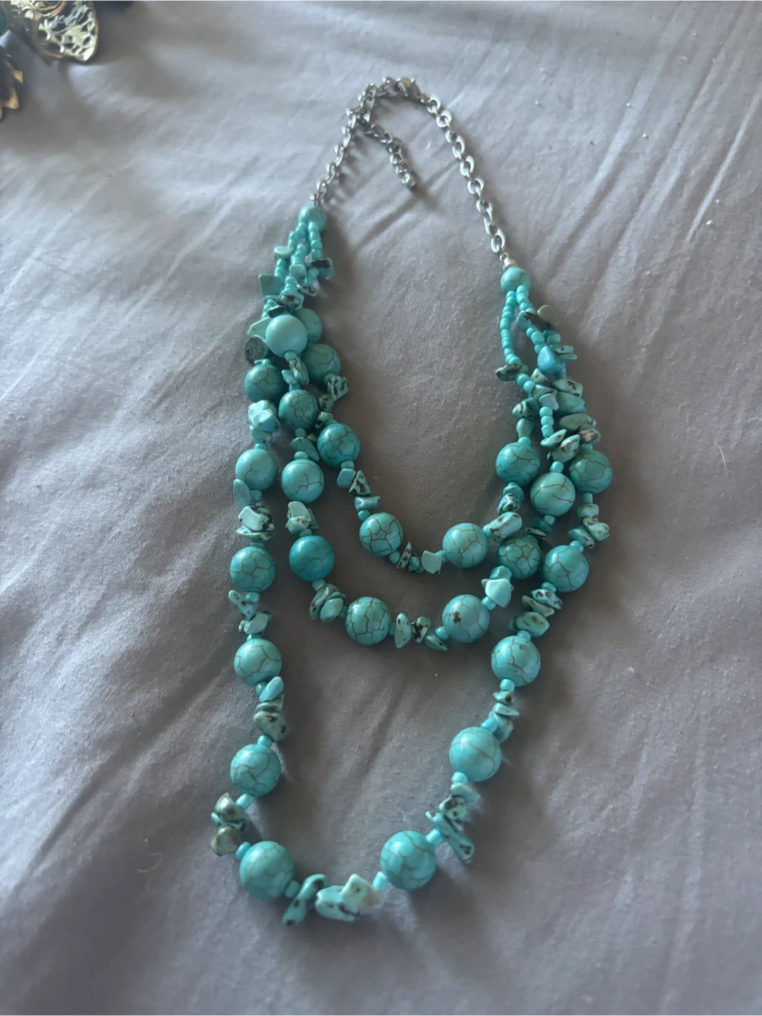 Layered Turquoise Beaded Necklace