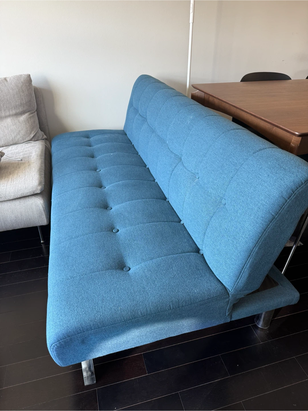 Blue Tufted Sofa Bed / Futon