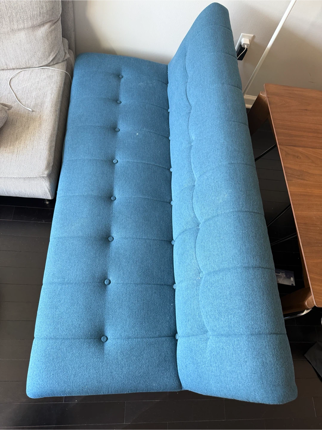 Blue Tufted Sofa Bed / Futon - photo 4