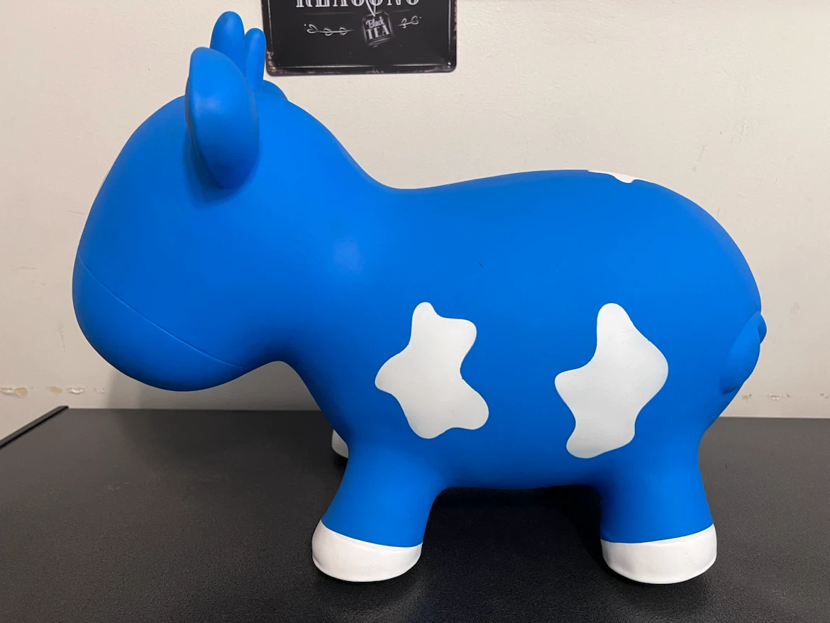🐮 Animal Hoppers – Blue Cow | Kids’ Ride-On Bouncer 🐮 - photo 2