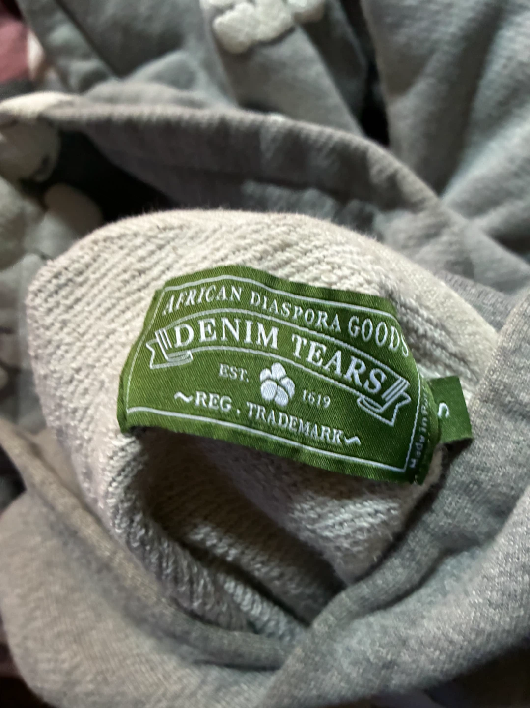 Denim Tears African Diaspora Goods Grey Hoodie - photo 4