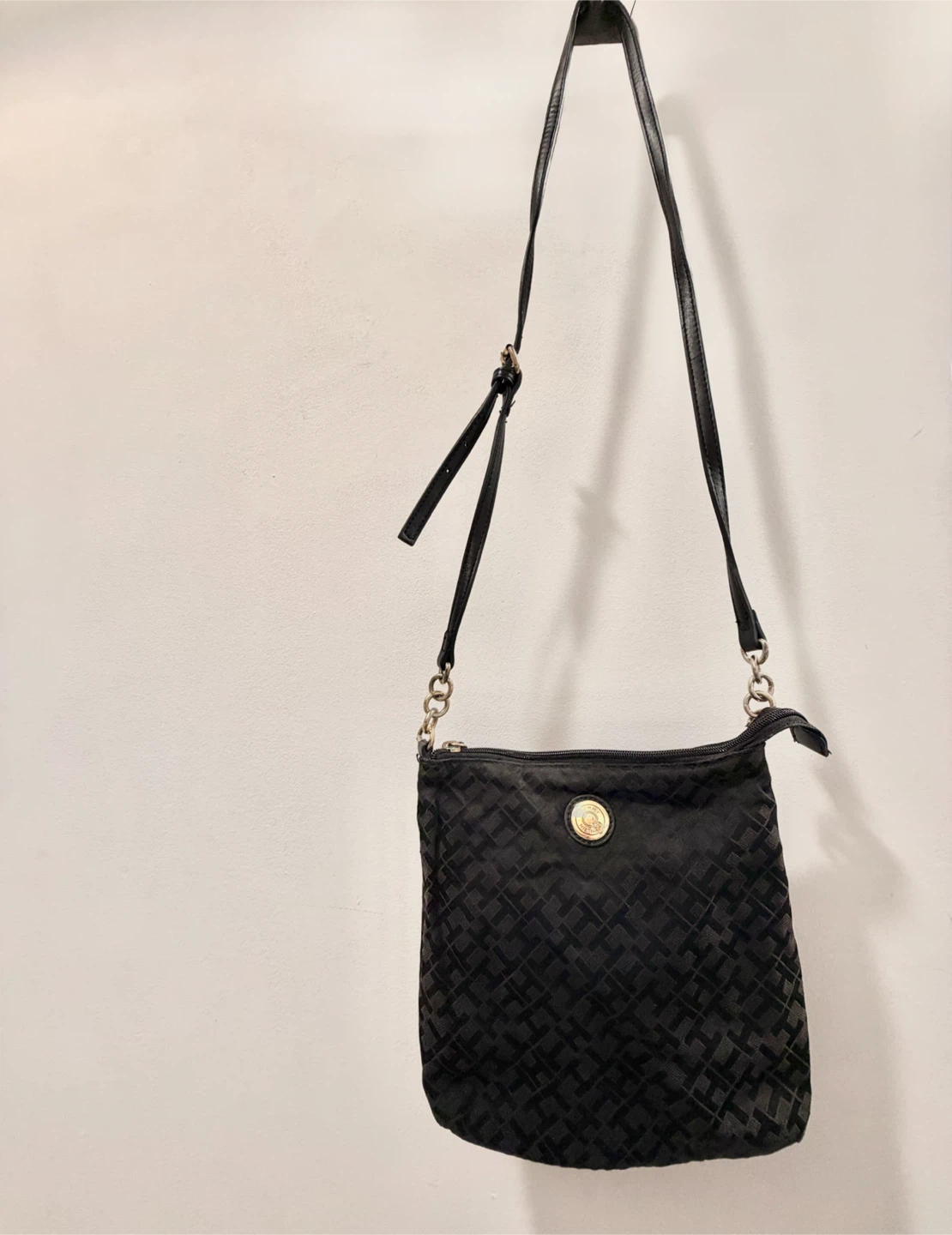 Tommy Hilfiger Black Monogram Crossbody Bag