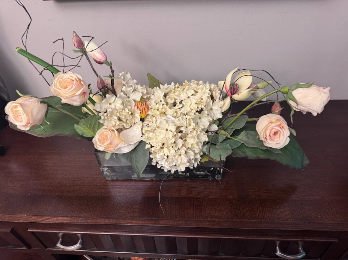 Artificial Flower Arrangement in Glass Vase - photo 2