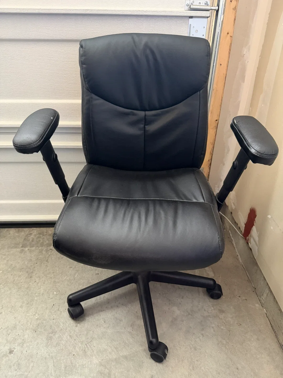 Black Faux Leather Office Chair