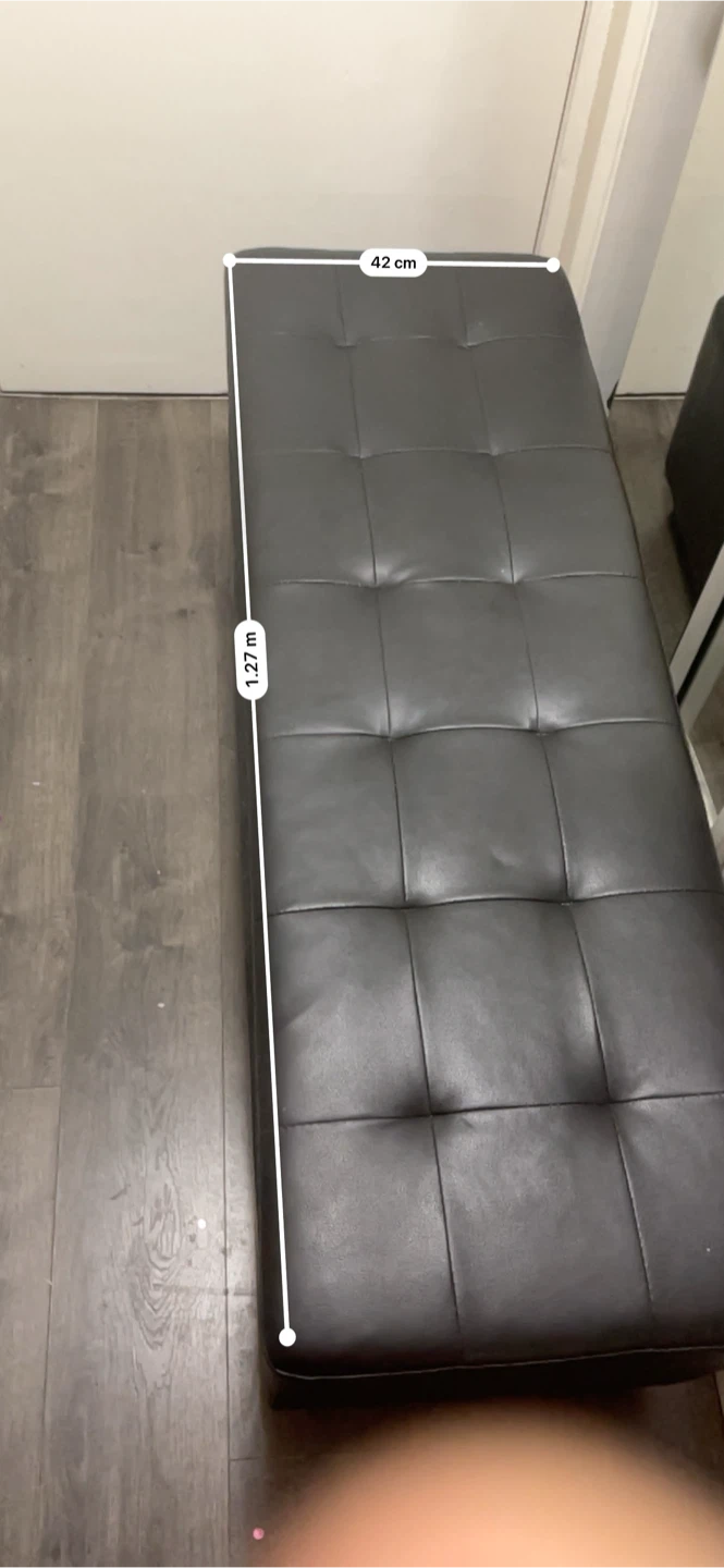 Black Tufted Storage Ottoman Bench