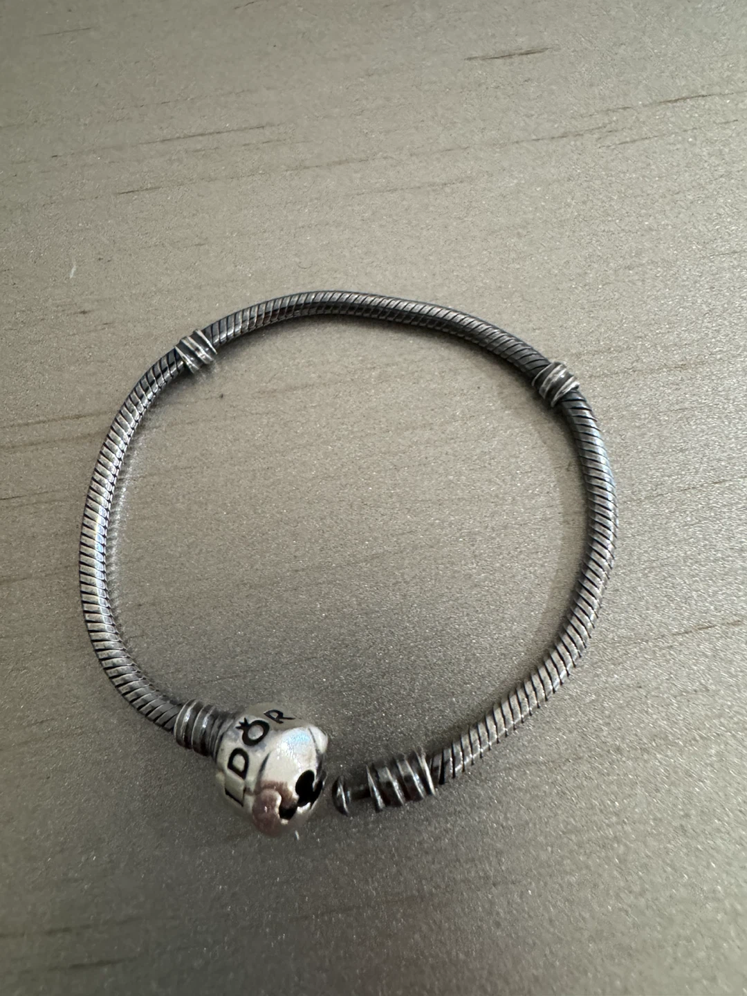 Pandora oxidized silver clasp bracelet