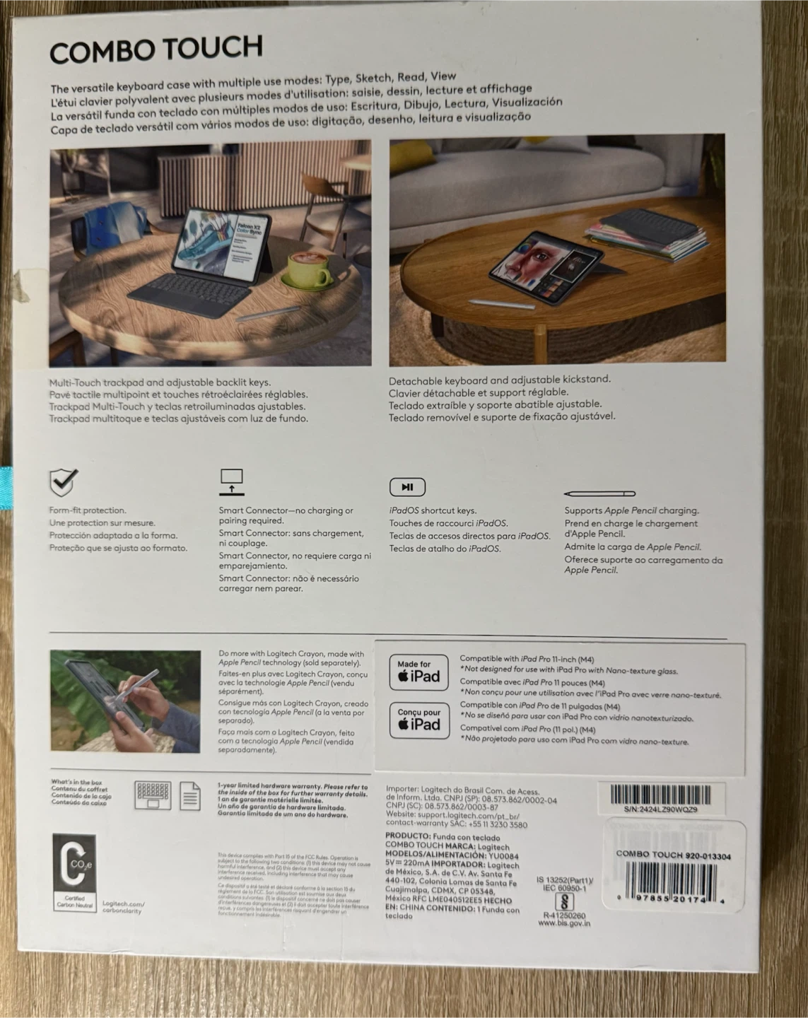 Logitech Combo Touch 11" iPad Pro (M4) - Open Box, Unused! - photo 2
