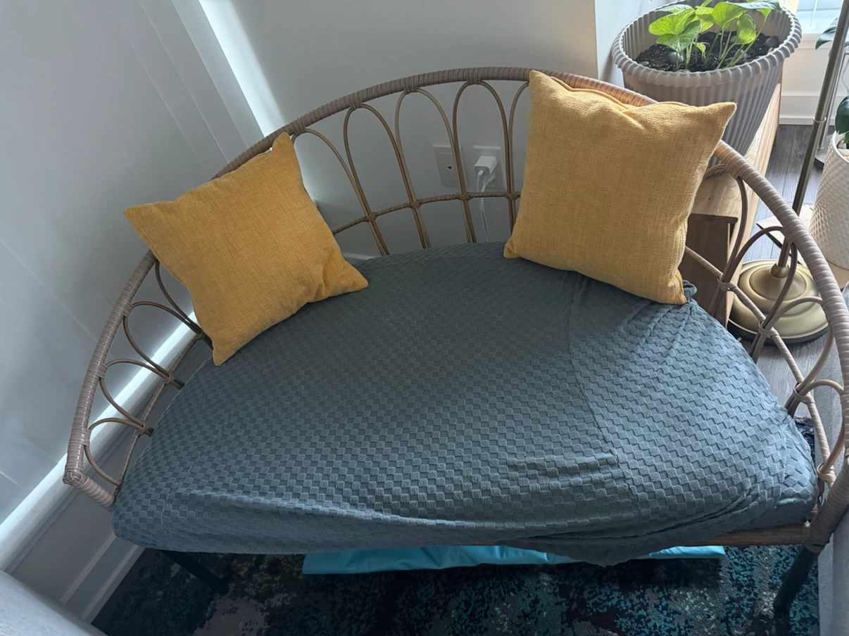 Woven Rattan Loveseat