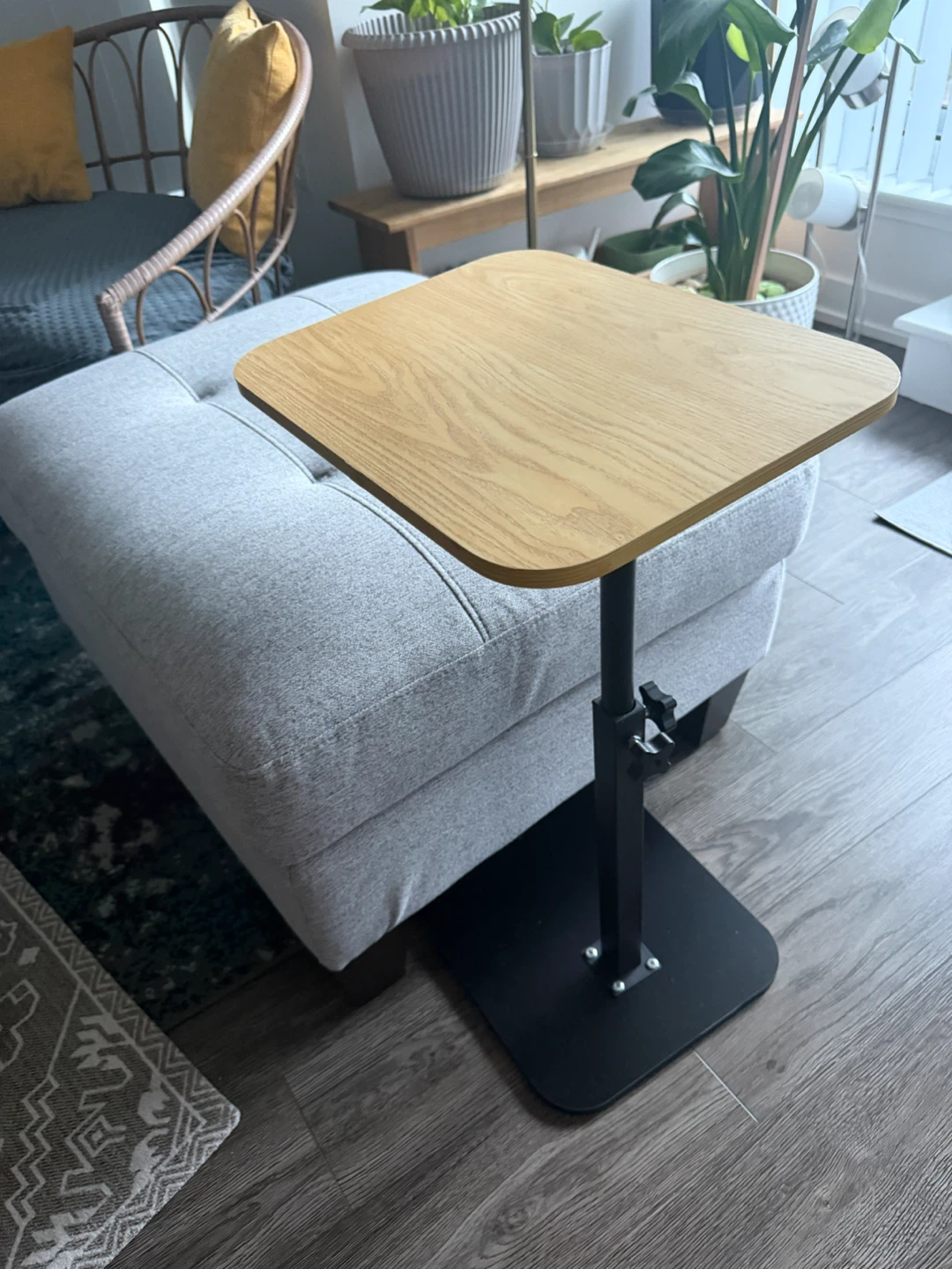 Adjustable Side Table with Wood-Look Top - photo 2
