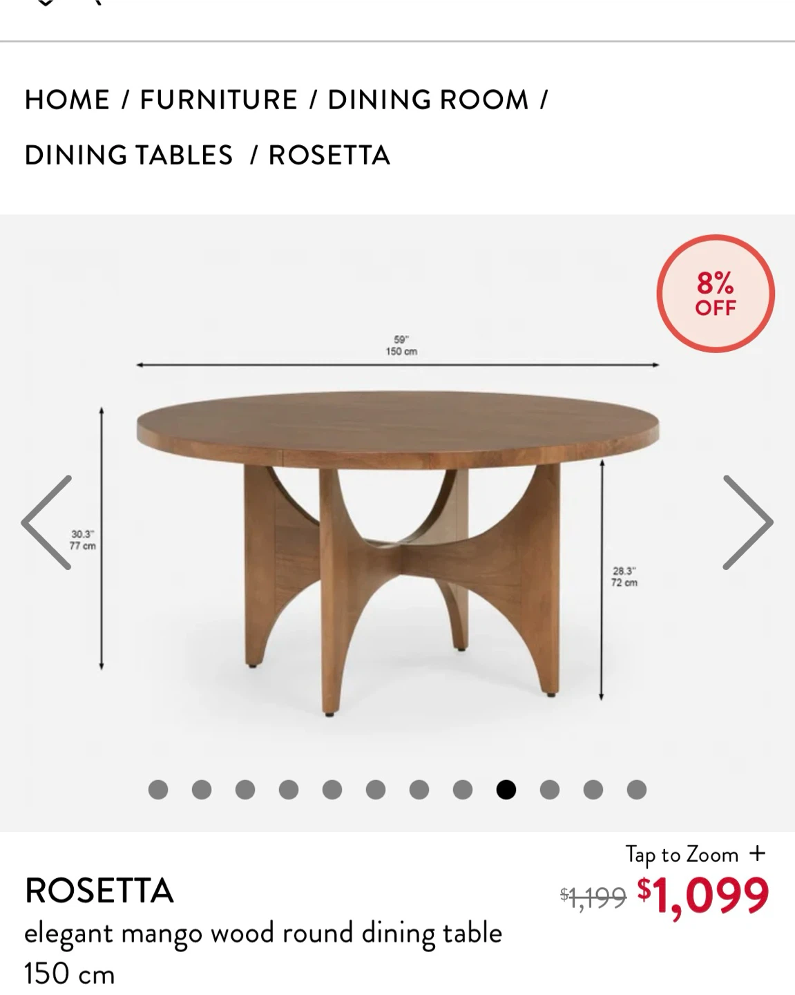 Structube Round Dining Table 150cm and 4 chairs - photo 4