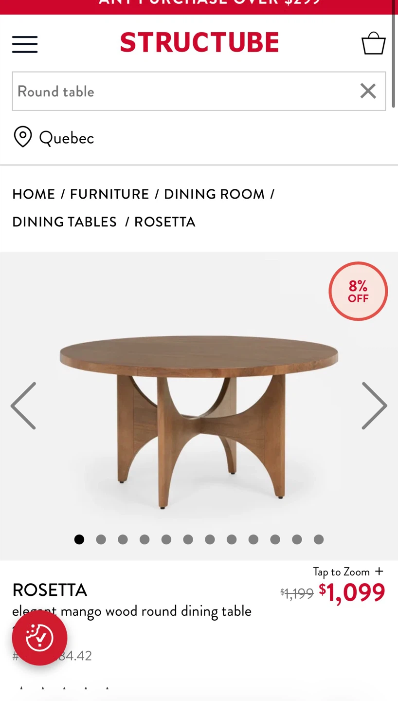 Structube Round Dining Table 150cm and 4 chairs - photo 5