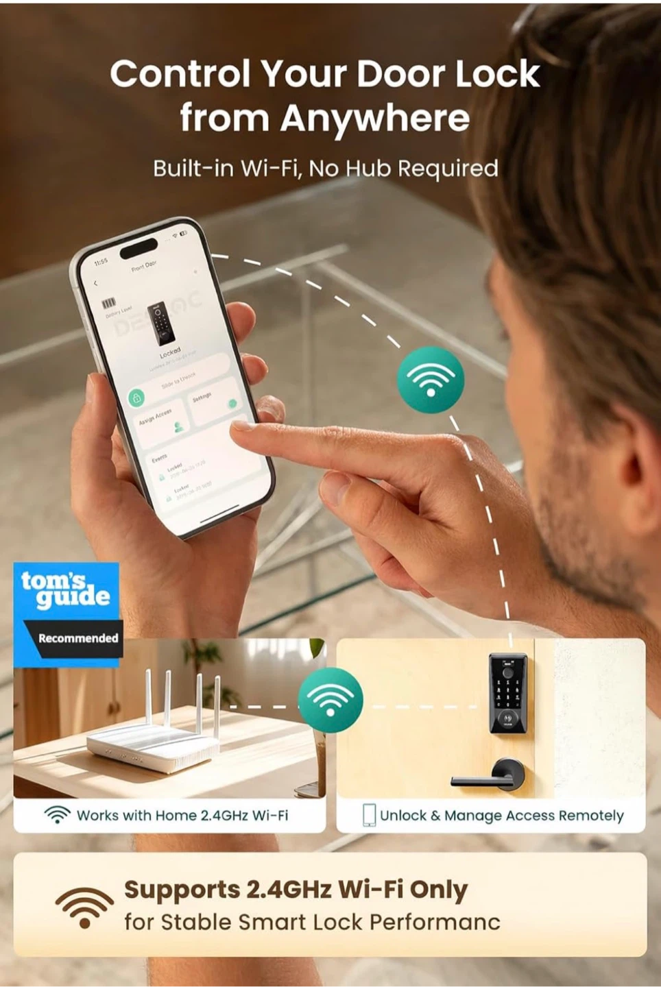 DESLOC Smart Door Lock with Fingerprint and Wi-Fi - photo 2
