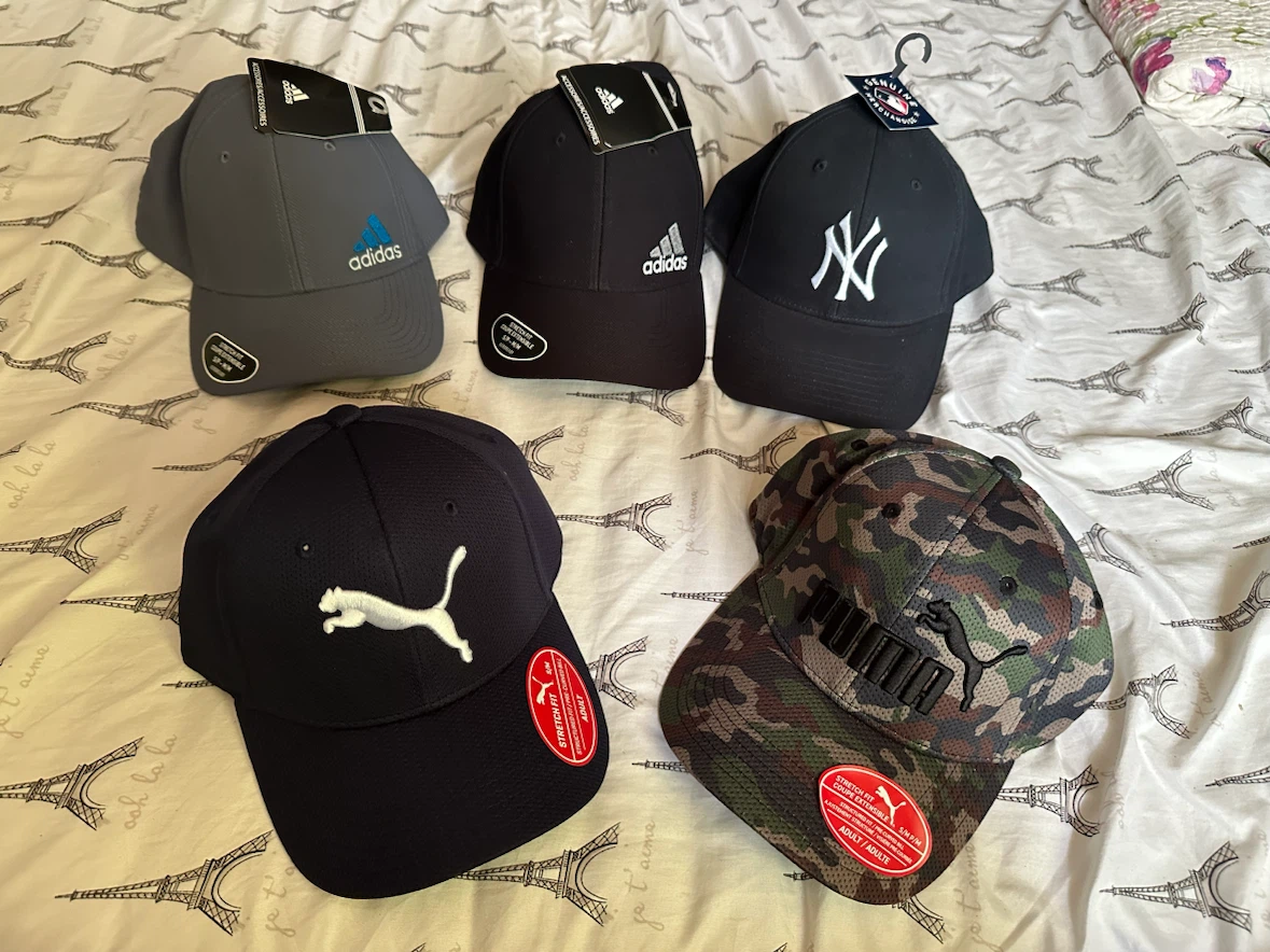 Bundle of 5 Baseball Caps - Adidas, Puma, Yankees