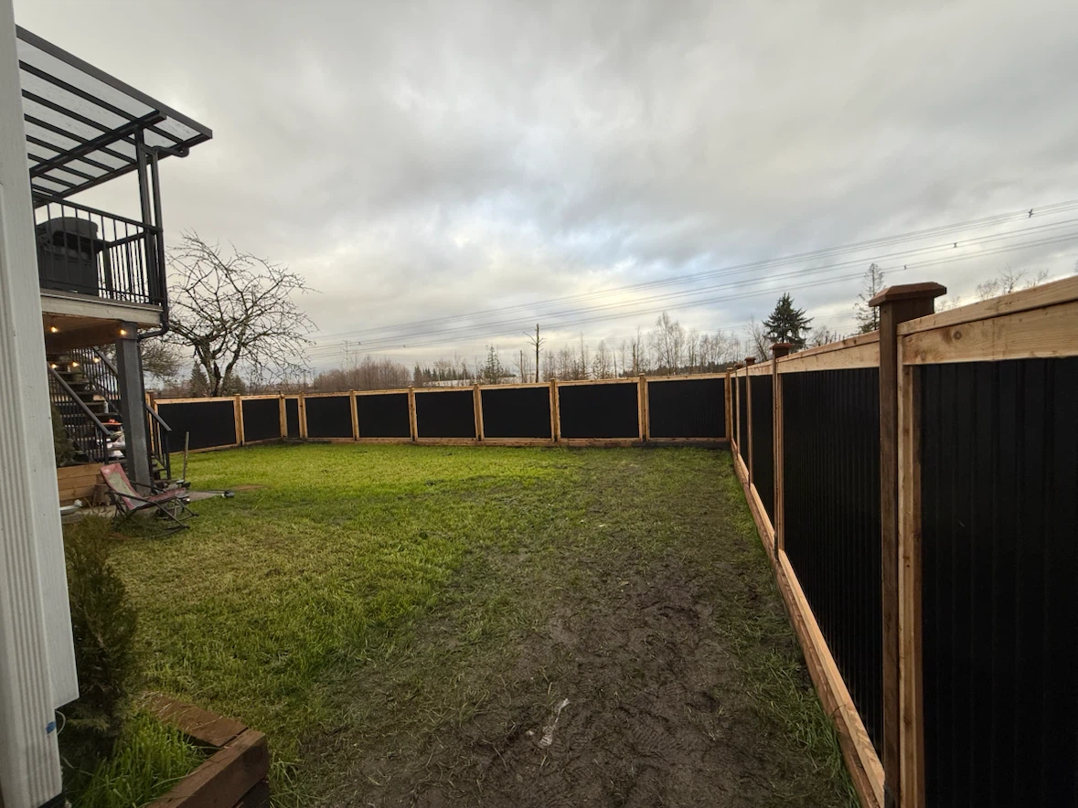 Custom Wood and Corrugated Metal Fence Gate
