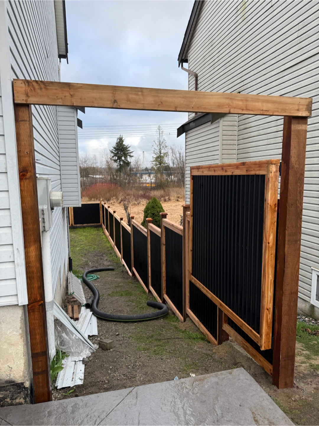 Custom Wood and Corrugated Metal Fence Gate - photo 2