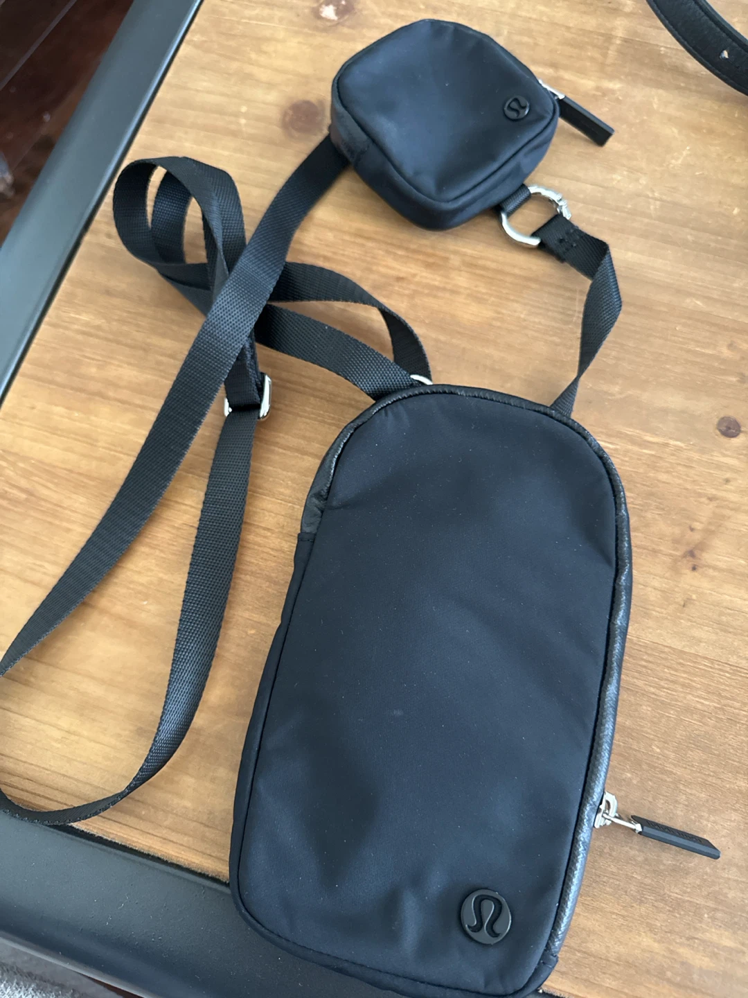 Lululemon Black Crossbody Bag with Detachable Pouch
