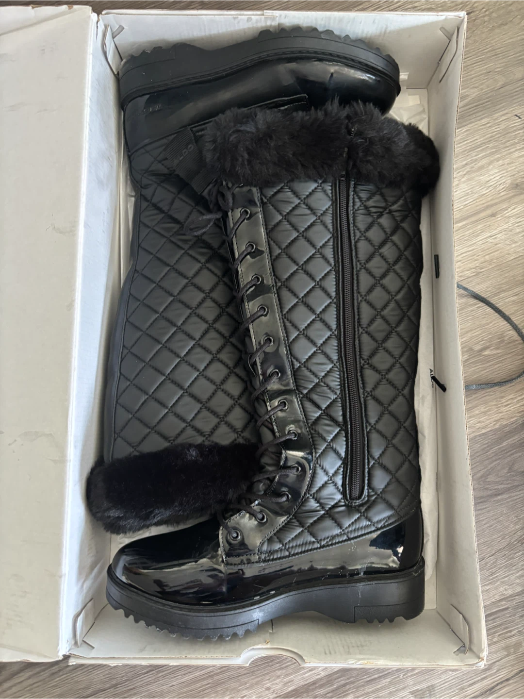 ALDO Laralima Quilted Winter Boots – Black – US Size 9 – $35 - photo 2