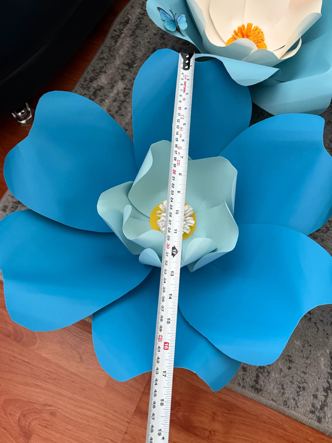 Handmade Paper Flowers Set - Shades of Blue & Tea - photo 5