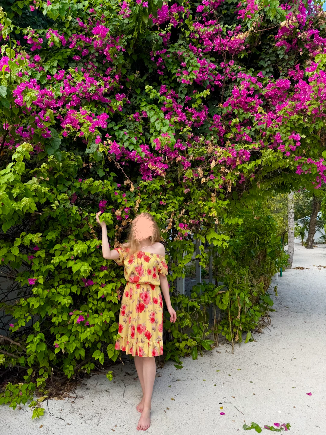 Yellow floral print off-the-shoulder dress