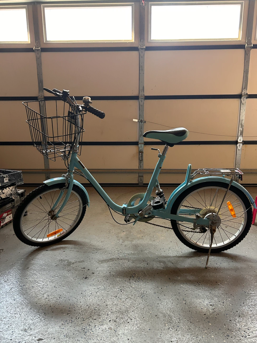 Light Blue Bicycle with Basket