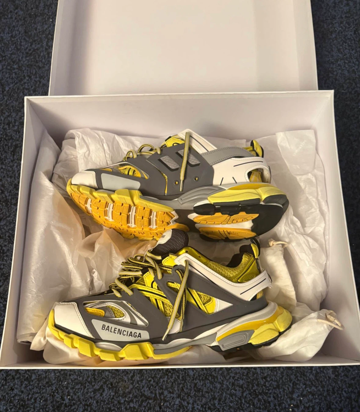 Balenciaga Track Sneakers Yellow Grey White Size 41