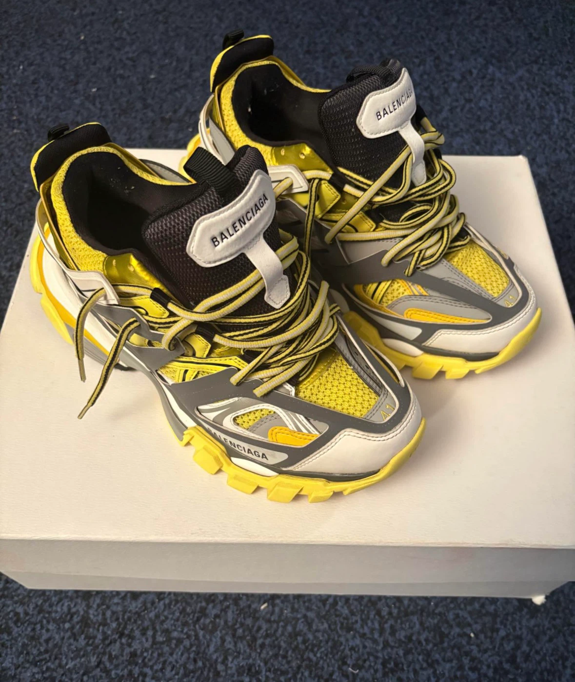 Balenciaga Track Sneakers Yellow Grey White Size 41 - photo 3