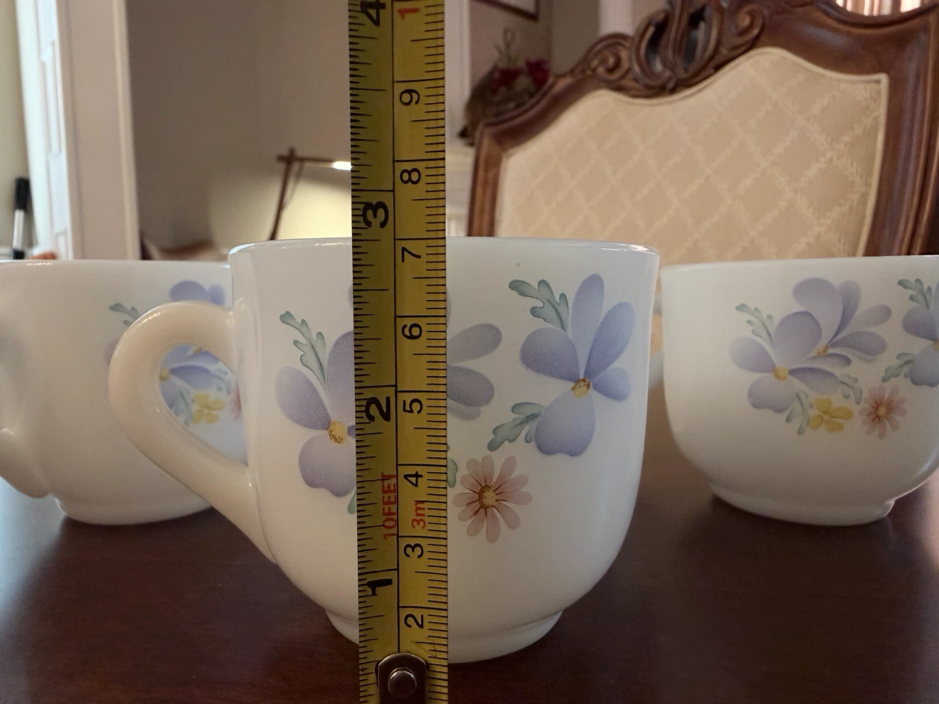 Set of 5 White Mugs with Floral Design - photo 4