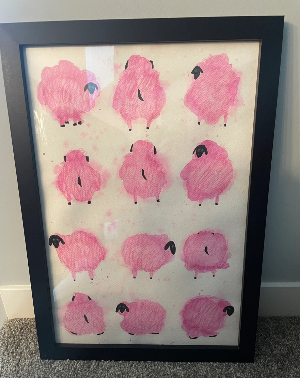 Watercolour Sheep painting - photo 3