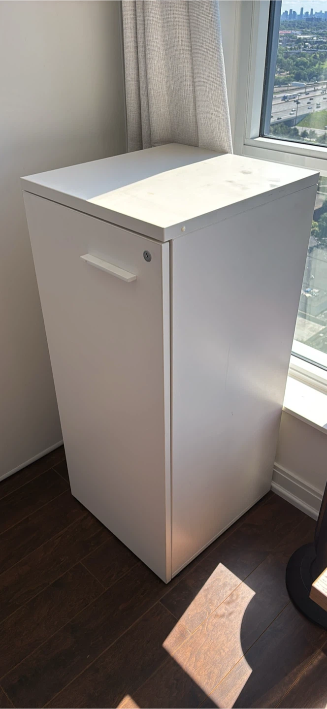 White Storage Cabinet with Door