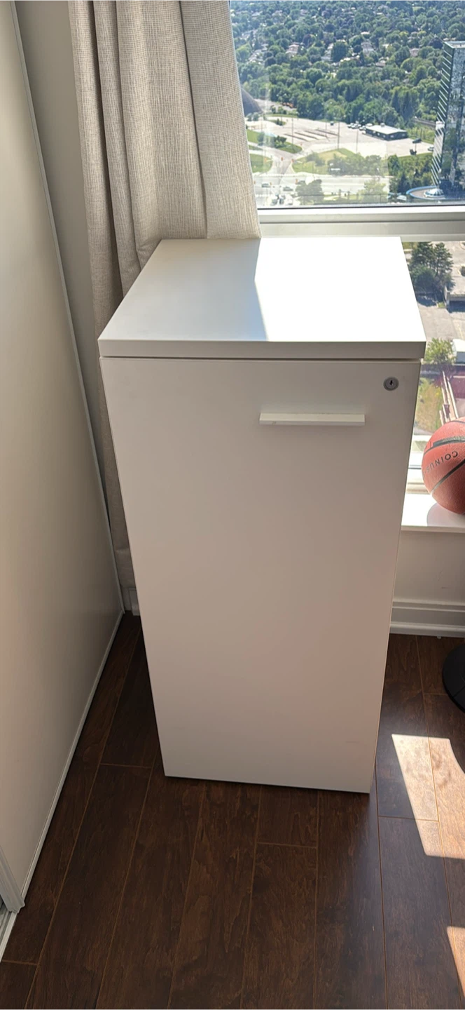 White Storage Cabinet with Door - photo 2