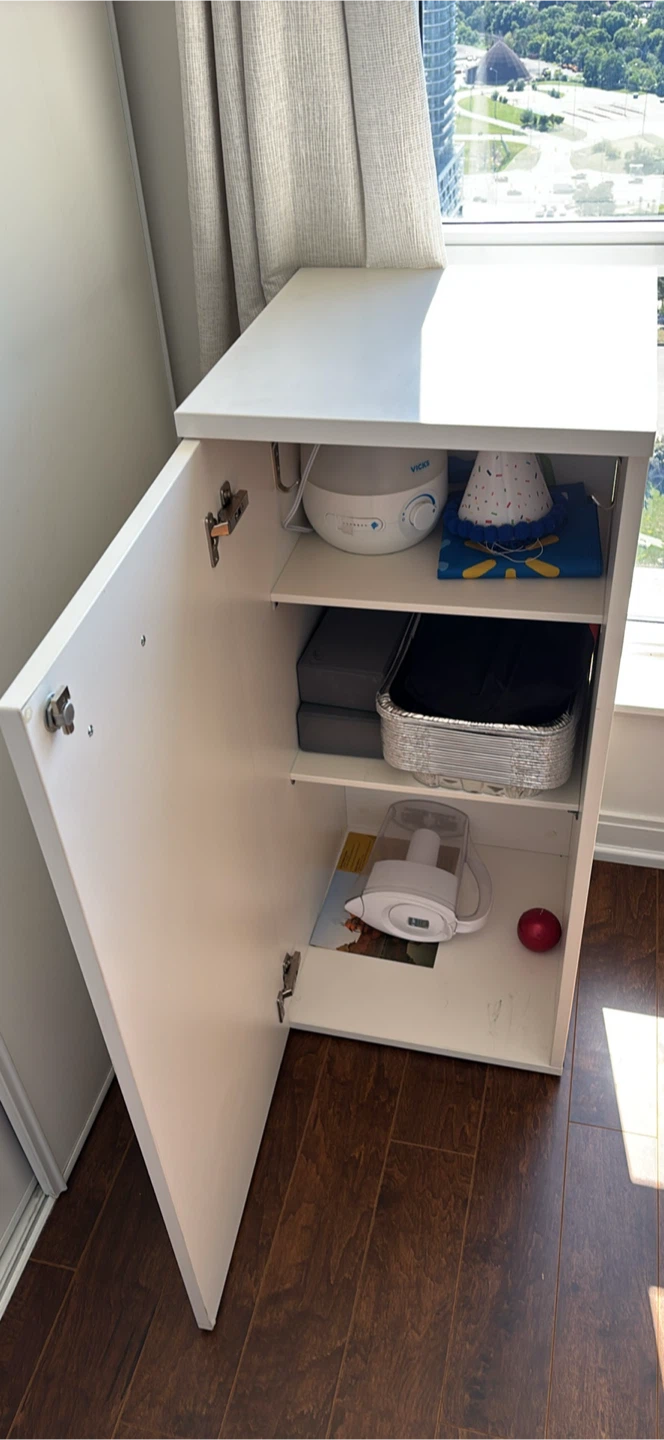 White Storage Cabinet with Door - photo 3