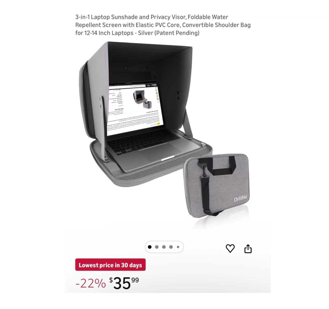 Brand new 3-in-1 Laptop Sunshade and Privacy Visor
