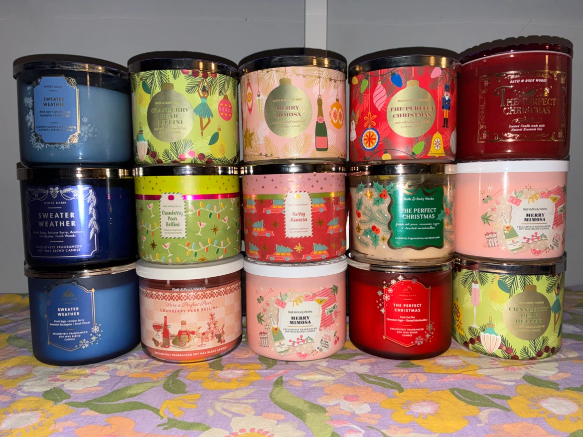 Assorted BBW 3 Wick Winter Candles $10 Each
