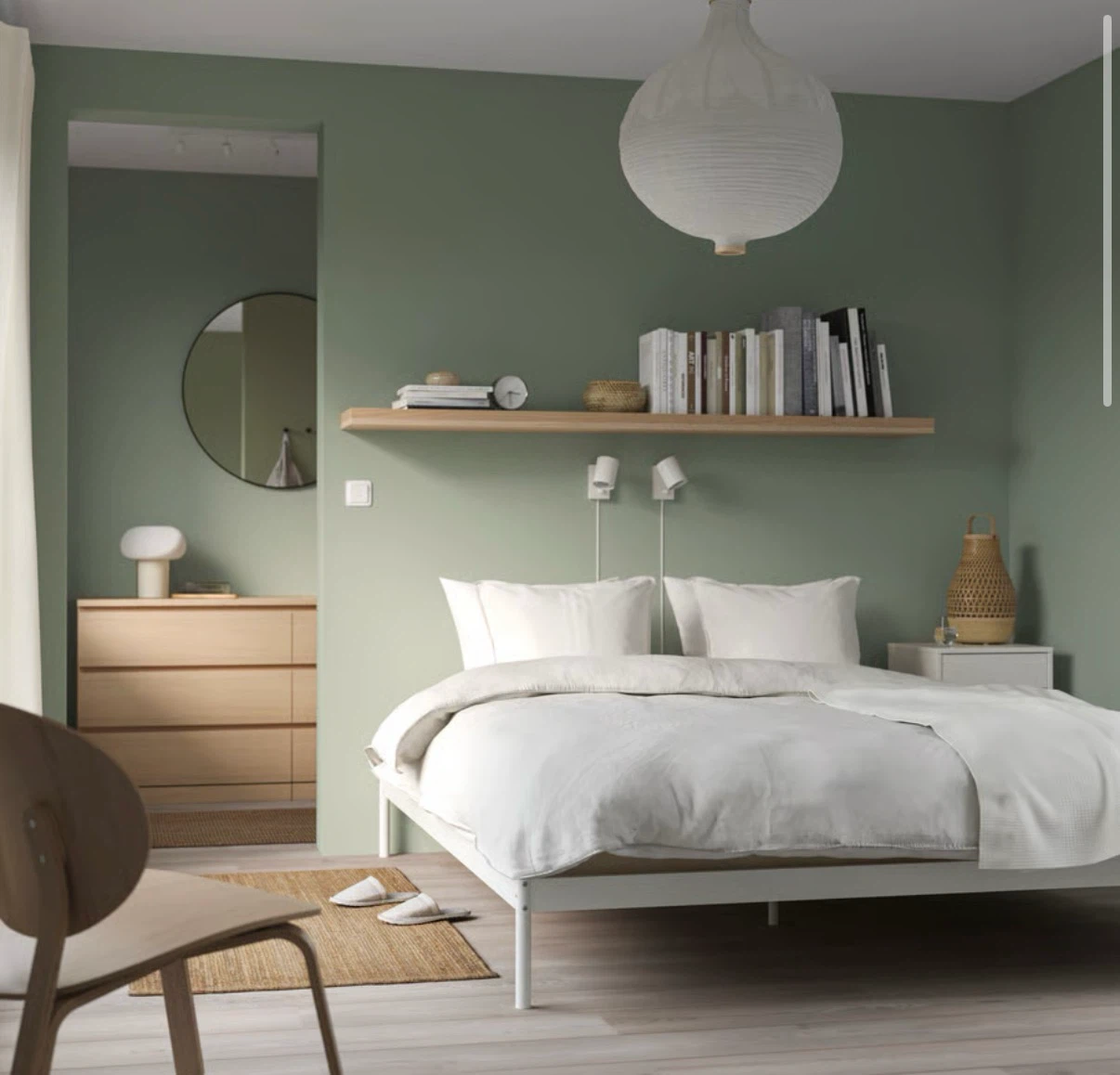 IKEA VEVELSTAD Mattress and Bed Frame - White - Full/Double