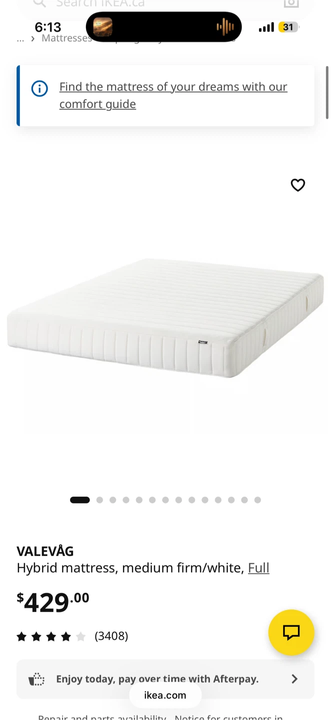 IKEA VEVELSTAD Mattress and Bed Frame - White - Full/Double - photo 2