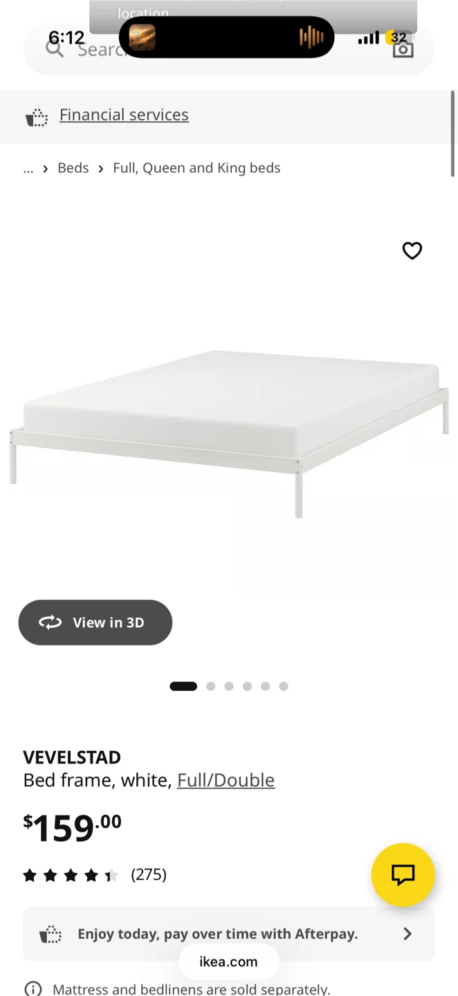 IKEA VEVELSTAD Mattress and Bed Frame - White - Full/Double - photo 3