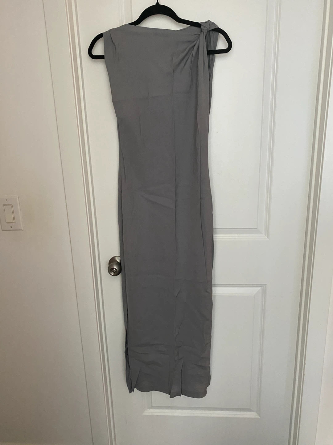 Zara Grey Sleeveless Maxi Dress- linen
