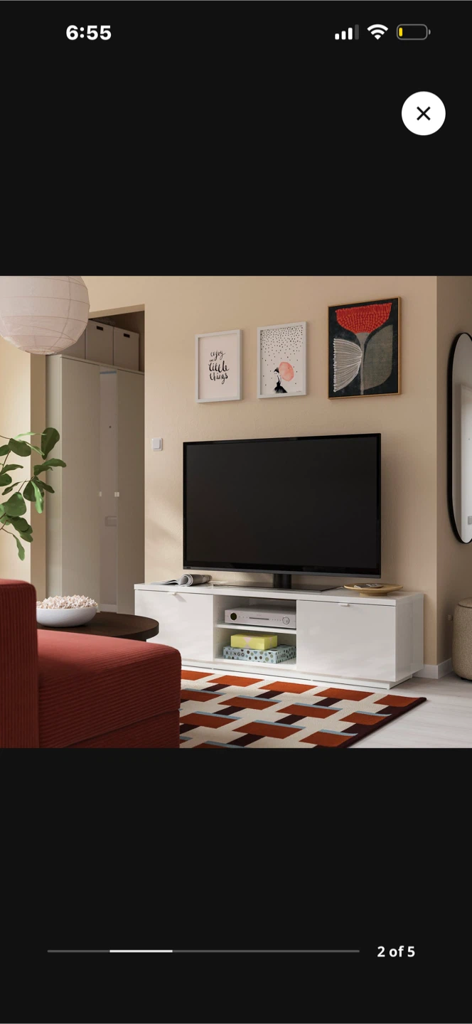 White TV Stand with Storage from IKEA (BYAS)