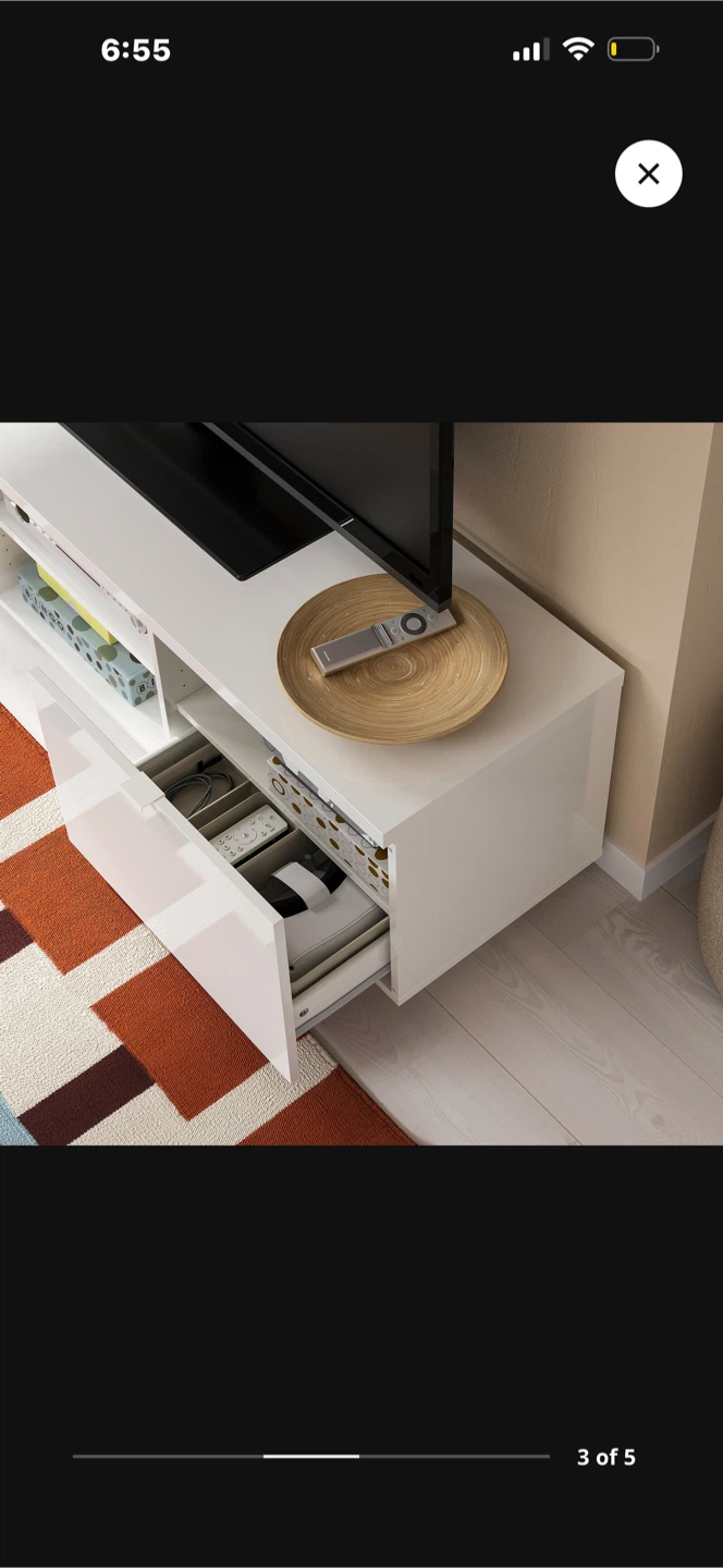 White TV Stand with Storage from IKEA (BYAS) - photo 2