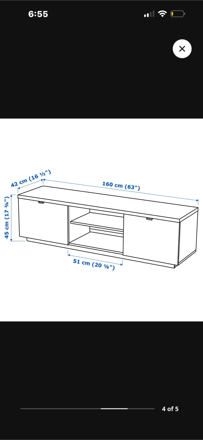 White TV Stand with Storage from IKEA (BYAS) - photo 3