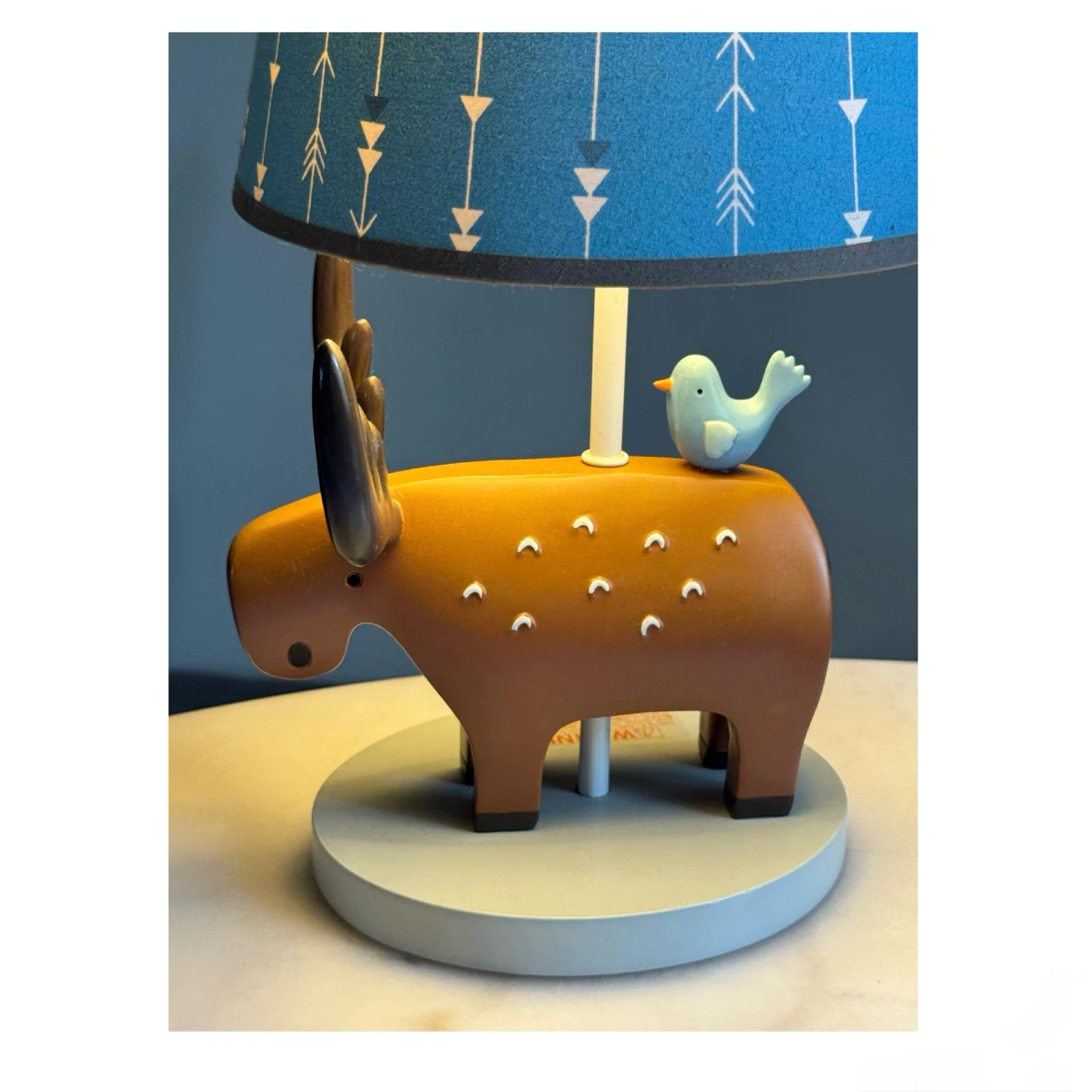 Lambs & Ivy Baby Moose & Bird Blue Room Lamp - photo 2