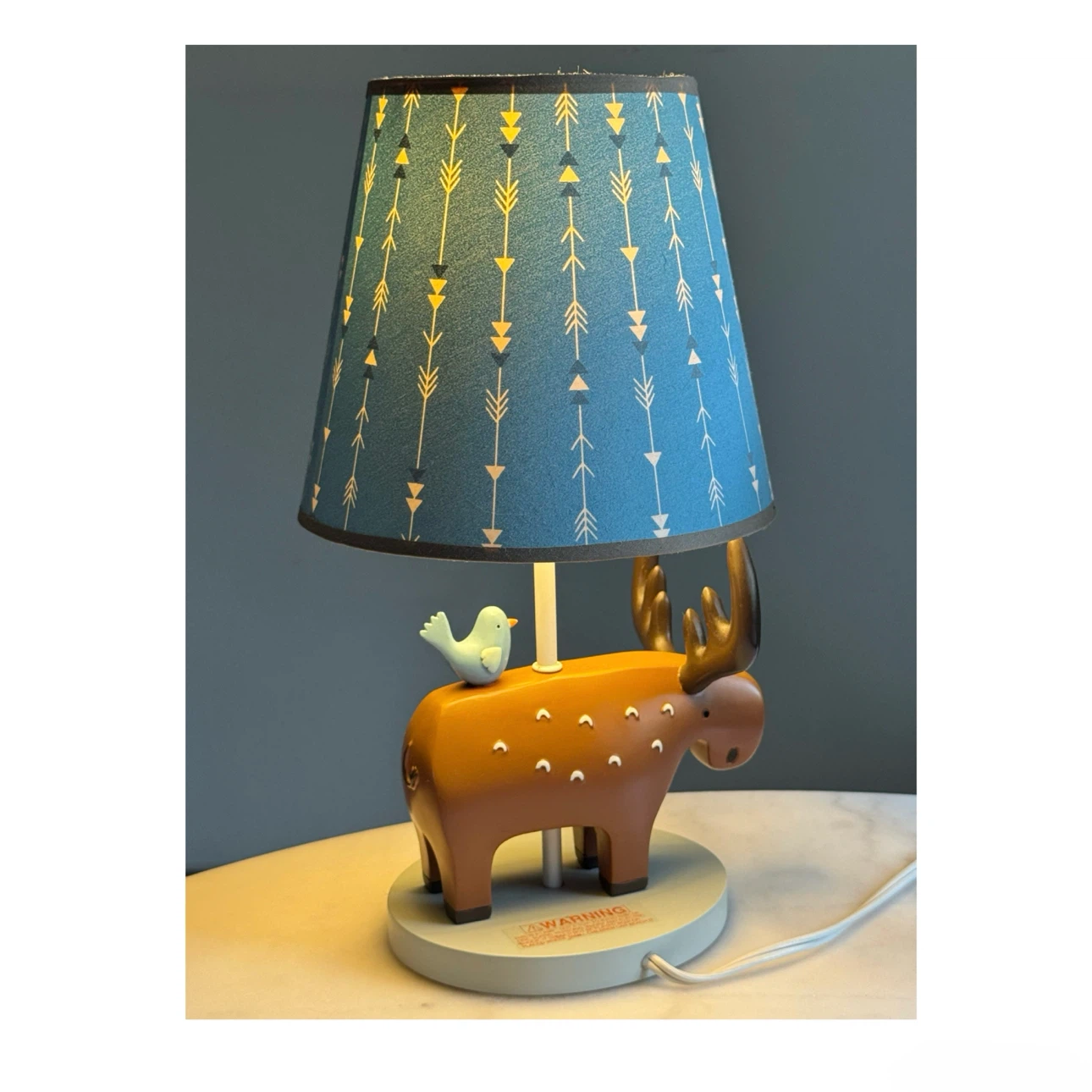 Lambs & Ivy Baby Moose & Bird Blue Room Lamp - photo 4
