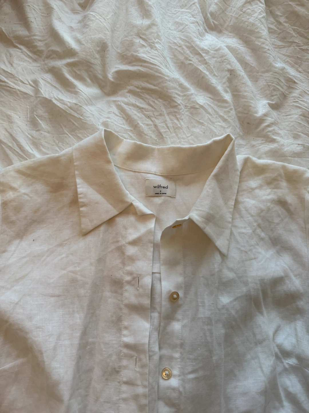 Wilfred White Linen Blend Short Sleeve Shirt - photo 2